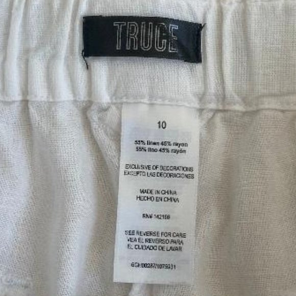 Truce (Nordstrom Brand) Girls' White Linen Blend Pants - Picture 4 of 8